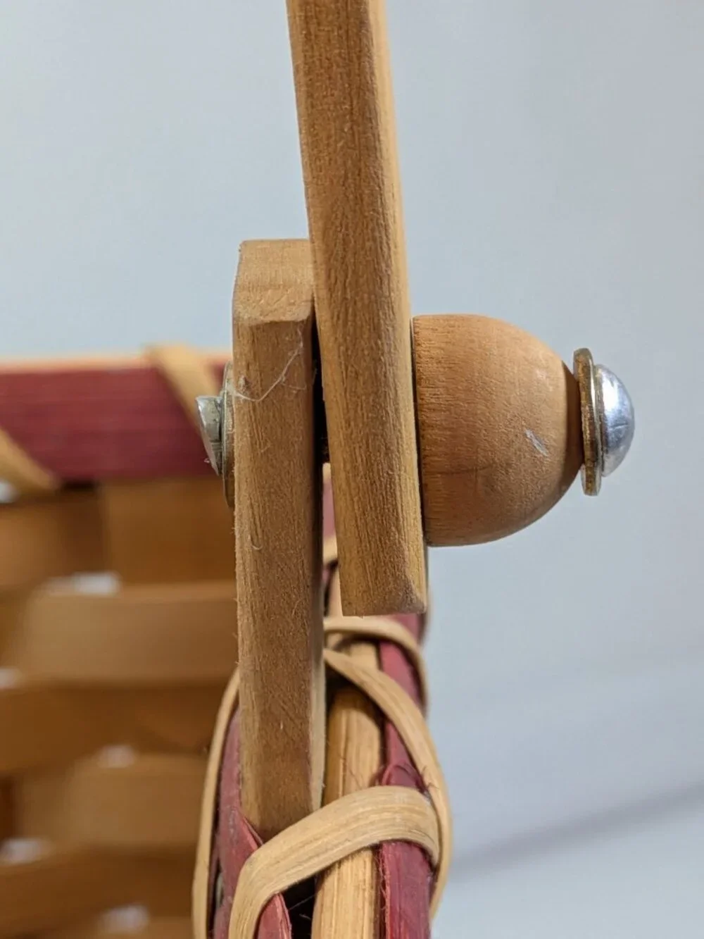 Rustic Country Farmhouse Christmas Tree Basket Drop Handle Wooden Button Star